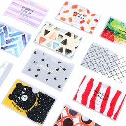 cartes de cartes translucides en plastique carto titulaires de motif animal gamin dame garçons filles cartes de bus scolaire protecti couverture de cas r0sq #