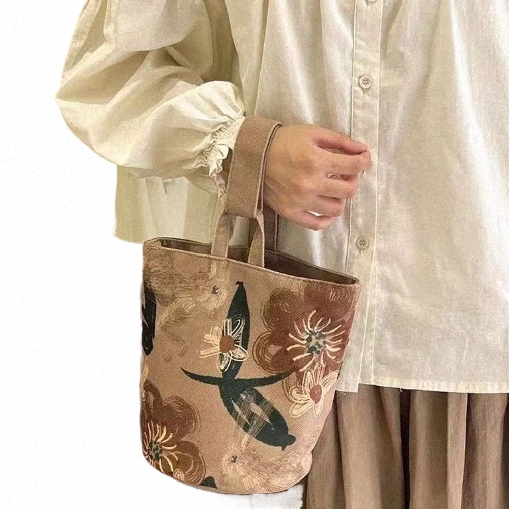 كيس دلو طباعة أرنب كارتو حقيبة حمل كيس الغداء أكياس أسطوانة كبيرة x5hg#