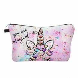 Carto Unicorn Print Makeup Sac, Pouche de toilette Adorable Sac de cosmétique résistante à l'eau spacieuse ACCURES ACCORIPTION HOLIDA R0YQ #