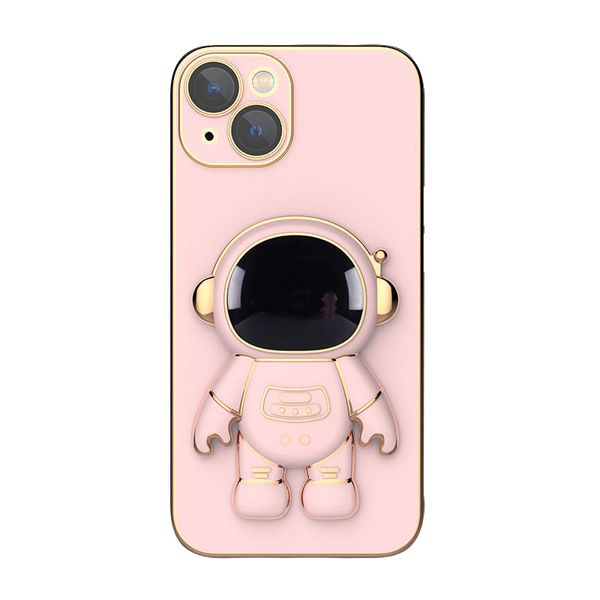 Étuis de téléphone portable 3D de dessin animé Support d'astronaute Support de téléphone portable Apple Couverture arrière antichoc pour iPhone 14 13 Pro max plus 12 11 Trou de précision Boîte de vente au détail non jaunissante