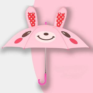 Dessin animé 3d parapluie pour enfants avec design de l'oreille animale adorable enfants protection solaire lapin pluvieux monstre marin 240516