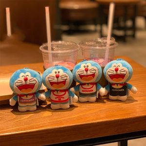 Dessin animé de 4 pouces Doraemon Dingdang Cat, chat mécanique, poupée de jouet en peluche mignonne, porte-clés, pendentif de machine à poupée Crawl