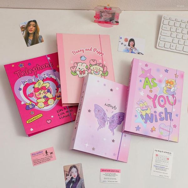 Carpeta A5 de dibujos animados Kpop Pocard, cuaderno para recoger, cubierta de papel duro, almacenamiento de postales, mangas Kawaii, suministros de papelería coreanos