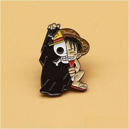 Cartoon Accessoires Anime Een Stuk Monkey D Luffy Emaille Pin Grappige Koning Van Piraten Broche Rugzak Revers Badge Mode-sieraden Gift D Dhv67