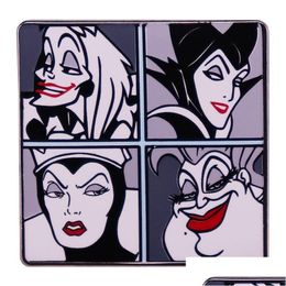 Accessoires de dessins animés Bad Girls Fairy Tale Classy Villains Group ENAMEL PIN BADGES BROOC