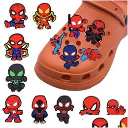 Cartoon-Zubehör Charms Großhandel Netter Held Mann Schuh PVC Dekoration Schnalle Weiche Gummi Clog Schnelles Schiff Drop Lieferung Baby Kinder Matte Dhvqv