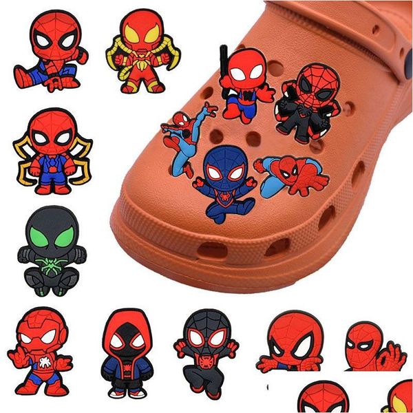 Accessoires de dessin animé Charms Gros mignon héros homme chaussure PVC décoration boucle en caoutchouc souple sabot livraison rapide livraison bébé enfants Mater Ot8Dq