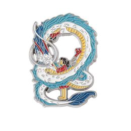 Accessoires de dessin animé Chihiro Haku Dragon Émail Pins Personnalisé Film Broches Revers Badges Enfance Classique Bijoux Cadeau Pour Enfants Frien Dhvms