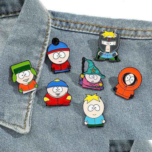 Cartoon Accessories Enfance Movie South Park Personnages Email Épingles Mignon JEUX MIEUX JEUX HARD COLLECTEMENT BROOC