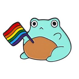 ACCESSOIRES DE CARTOONES MIGLE RAINBOW FLAG FROG BROOCH BADGE GAY ANIMAUX LGBT ENAMEL COUPRE COUPRE DES VESTS FASHIFICA