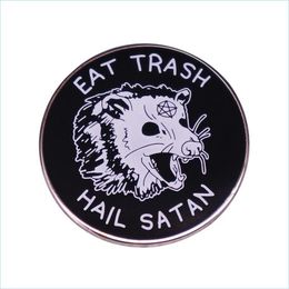 Cartoon -accessoires Eat Trash Hail Satan Occt Possum Email Laple Pin Drop levering Baby Kinderen Zwangerschapsproducten Dh6nx