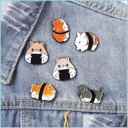 Accessoires de dessin animé Hamster poisson émail broches broche pour femmes mode robe manteau chemise Demin métal drôle broche broches Badges Promoti Dhwth