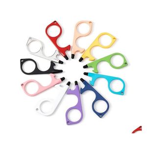 Accessoires de bande dessinée Sécurité en métal Ouvre-porte sans contact Appuyez sur Ascenseur Outil Stylet Clé Crochet Ouvre-bouteilles portables Mains Outils avec Dhsgz