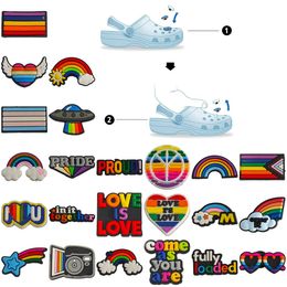 Cartoon Accessoires Patroon Bedels Schoenen Slippers Decoratie Voor Cross Rainbow Charm Clog Drop Levering Otdws