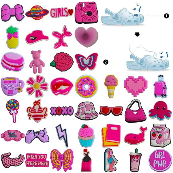 Dessin Animé Accessoires Motif Charmes Chaussures Pantoufles Décoration Pour Croix Rose Série Charme Clog Drop Delivery Otzuh