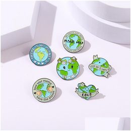 Cartoon -accessoires Help alstublieft Earth Email Pin Custom Be Kind Hug No Planet B Broches Rapel Badge Environment Sieraden Geschenken voor K DHMJ2