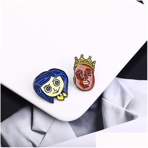 Accessoires de dessin animé Rappeur Notorious Big Biggie Broche Pins Émail Métal Badges Épinglette Broches Vestes Jeans Bijoux De Mode Drop Dhcdk