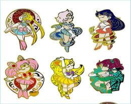 Cartoon Accessoires Sailor Moon Broche Pins Emaille Metalen Badges Revers Pin Broches Jassen Jeans Mode-sieraden Drop Levering Bab2008095