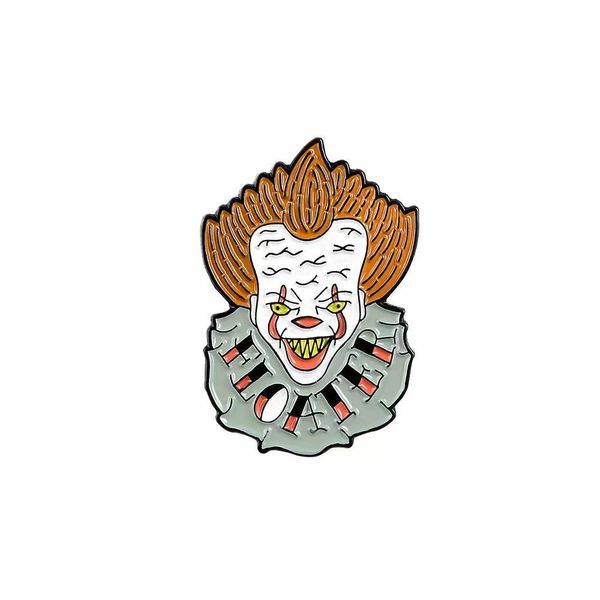 Accessoires de dessin animé Stephen Clown Pennywise épingles et broches en métal émaillé pour épinglette sac à dos sacs Badge Joker Cool Fans cadeaux Dro Dh9Fh