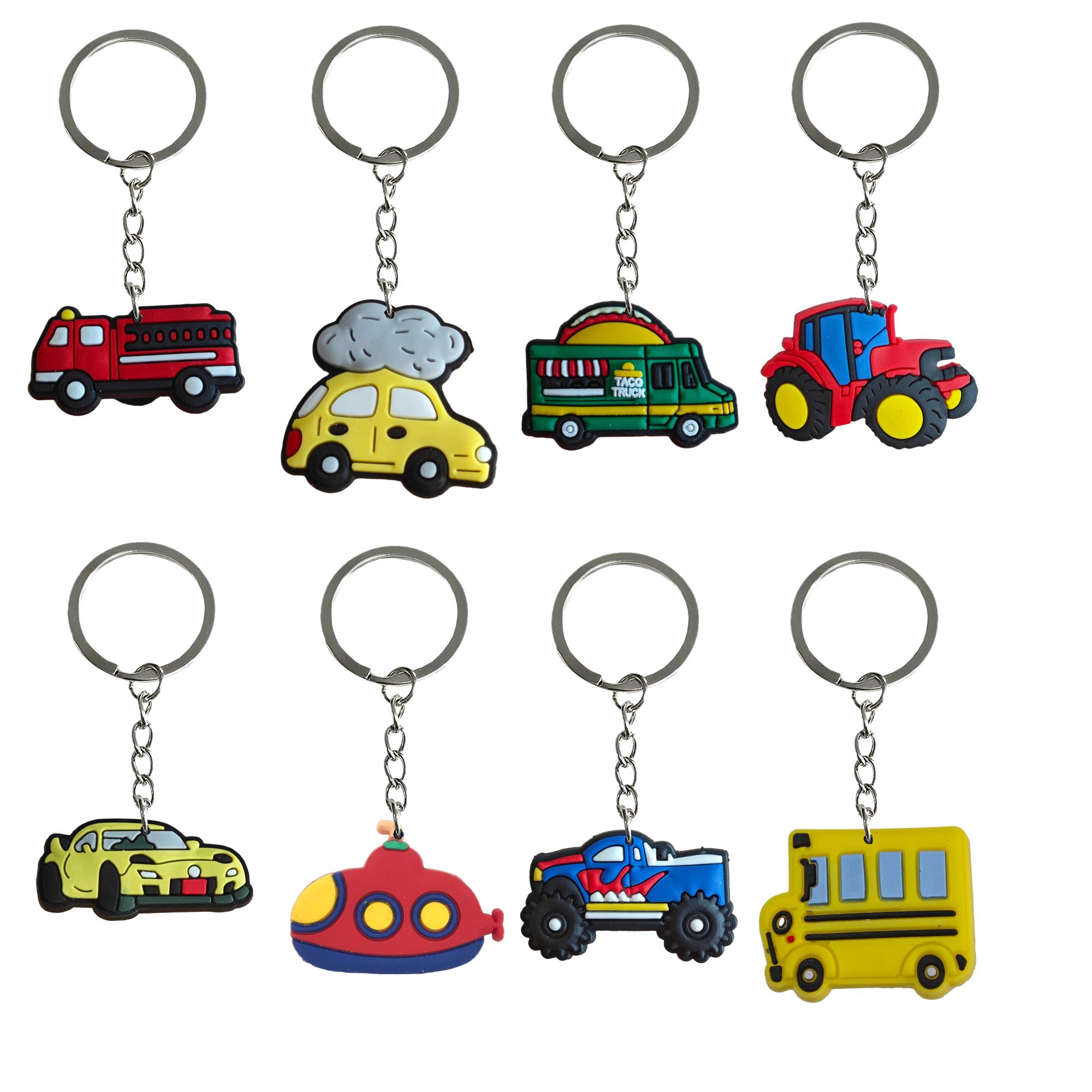 Cartoon Accessories Transportation 1 Keychain Keychains For Backpack Key Chain Kid Boy Girl Party Favors Gift Boys Keyring Suitable Sc Otfsi