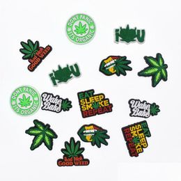 Cartoon -accessoires Wholwsale Green Leaf Clog Charms For Shoe Buckcle Decoration Braclet Birthday Chritmas Geschenkdruppel Delivery Baby K DHGTH