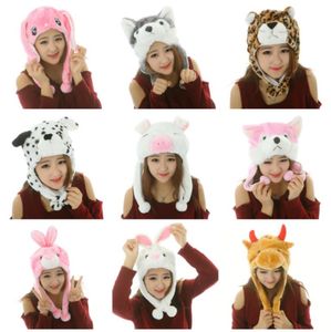 Dier Hoed Pluizige Pluche Cap met Oorbeschermer Winter Warm Sprots Hoofddeksels Halloween Kerst Pasen Party Beanie Stage Performace Props