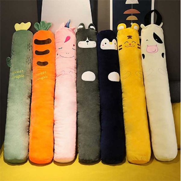 Animaux de dessin animé peluche longue oreiller plantes longue coussin carotte licorne tigre husky vache peluche jouets chambre dormir oreiller cadeaux 211111