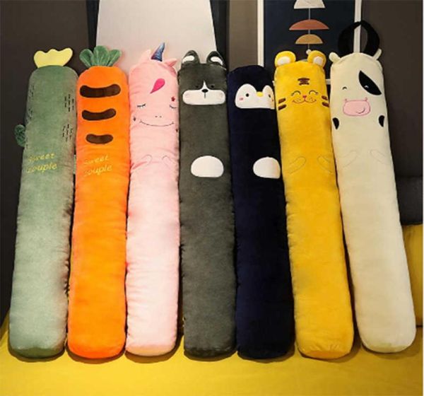 Animaux de bande dessinée en peluche Long oreiller plantes Long coussin carotte licorne tigre Husky vache jouets en peluche chambre dormir oreiller cadeaux 218129530