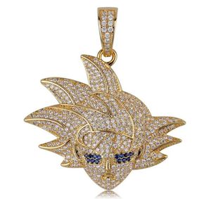Dessin animation design collier pendentif collier hip hop bijoux men039s gold couleur cubic zircon avec chaîne de corde pour mode4899707
