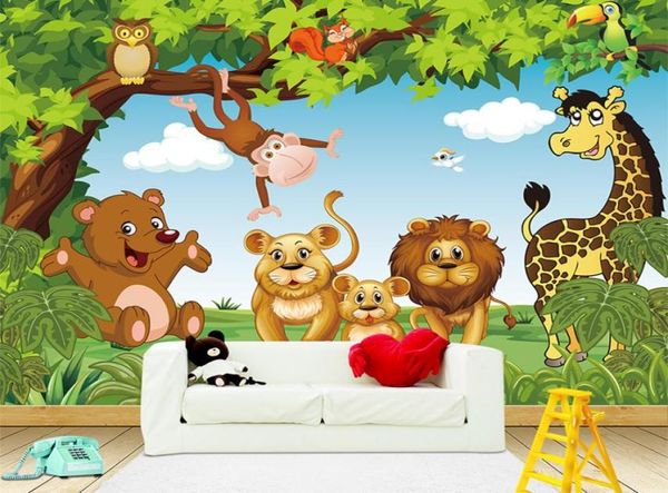 Caricature animation pour enfants murale murale pour garçons et filles fonds d'écran de chambre à coucher 3D fond d'écran mural personnalisé toute taille86424934374896