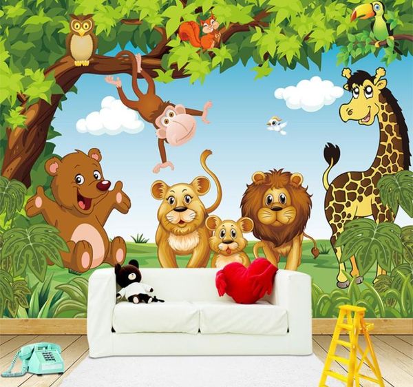 Caricature animation pour enfants murale murale pour garçons et filles fonds d'écran de chambre à coucher 3D fond d'écran mural personnalisé toute taille86424932016530