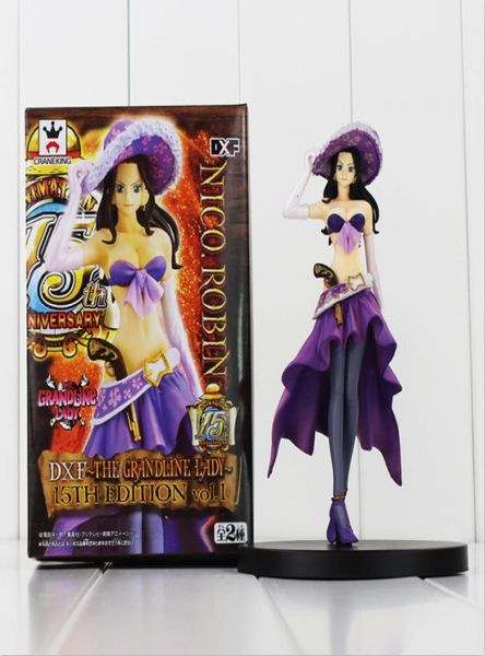 Cartoon Anime 15 Anniversary One Piece Grandline Lady Nico Robin Acción Figura Modelo de juguete PVC Doll con Box6413616