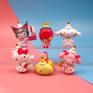 Figuras de anime de dibujos animados modelo de juguete melodía muñeca adornos de coche decoraciones moda ins figura juguetes regalo de cumpleaños niños encantadores decoración de pasteles DIY