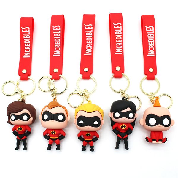 Cartoon Anime Keychain Stores de animación Superman Story PVC Decoraciones de hebilla suave Encantos para niños Paciado de bolsas de diseñador