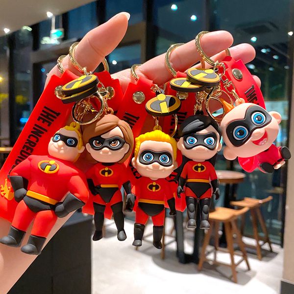 Dibujos animados Anime Llavero Película Charm PVC Superman Story Correas Hebilla suave Decoraciones para niños Diseñador Bolsa Monedero Mochila Colgante