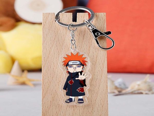 Cartoon anime s Keychain acrylic uchiha sasuke double face transparent clés accessoires anneaux de bague bijoux pour les fans cadeaux1010417