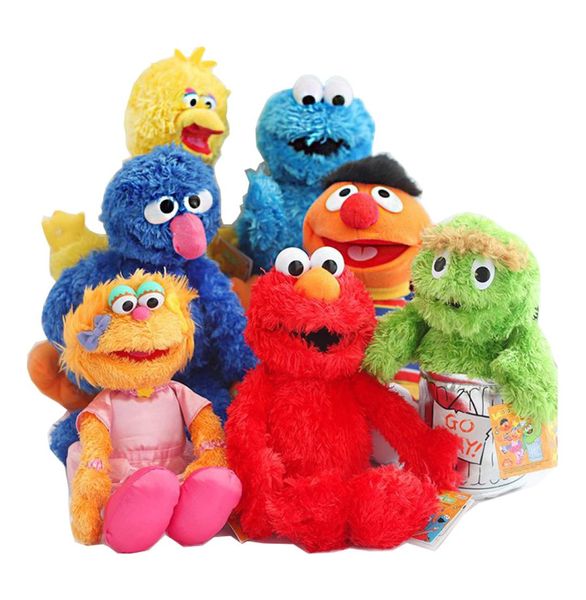 Dessin animé Anime Sesame Street Elmo Cookie Grover Zoe Ernie Big Bird Bird Christmas Party Pleed Plux Toy Gifts For Kids LJ20081093316