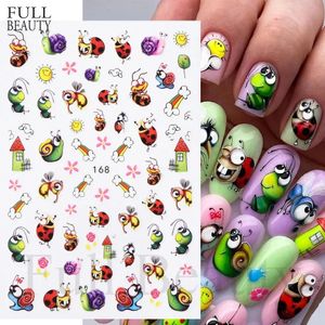 Cartoon Ant Ladybug Nail Stickers 3d Decals Leuke Kawaii Art Decoration Mushroom Ice Cream Cake Sliders voor Summer Manicure 240418