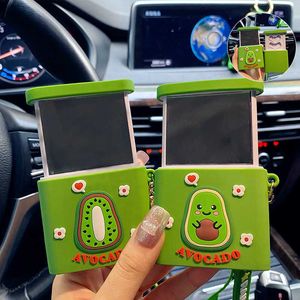 Dessin animé avocat miroir support de téléphone porte-clés créatif multifonction mignon porte-clés pour femmes Couple sac voiture porte-clés cadeaux G1019