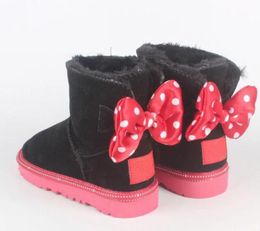 Dessin animé bébé bottes de neige souris personnage bottes de neige pour les tout-petits chaussons enfants bébé bottes en cuir véritable pour chaussures d'hiver pour enfants eu21