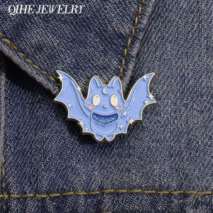 Pin esmaltado de murciélago y zorro de dibujos animados, joyería, broche de Metal, solapa, ropa, camisa, sombrero, mochila, accesorios, regalo personalizado para amigos, Halloween