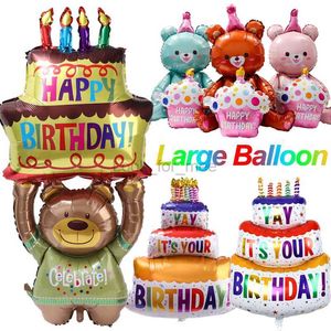 Cartoon Beer Taart Ballonnen 3 Layer Grote Verjaardagstaart Folie Ballonnen Baby Shower Party Foto Props Scène Decoratie Kinderen speelgoed HKD230808