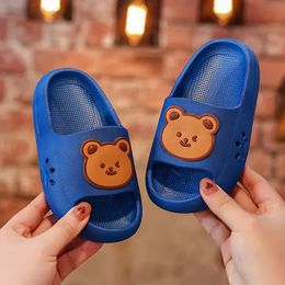 Cartoon Bear Kids Slippers for Boys Summer Playa Indoor Lindos zapatos de niña Home Soft Nonslip Baby Children 240402