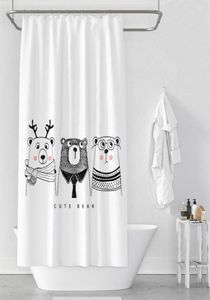 Rideaux de douche d'ours de dessin animé rideau de douche de salle de bain imperméable nordique 100 rideaux de salle de bain à imprimé numérique en polyester pour la maison déc-6420390