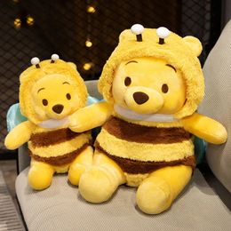 Poupée ours abeille de dessin animé, jouet en peluche transformé, cadeaux d'anniversaire, décoration de chambre à coucher de maison