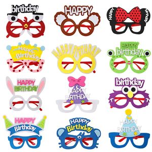 Accessoires de photo de lunettes de fête d'anniversaire de dessin animé 12 styles drôles lunettes mignonnes fournitures de stand de photos