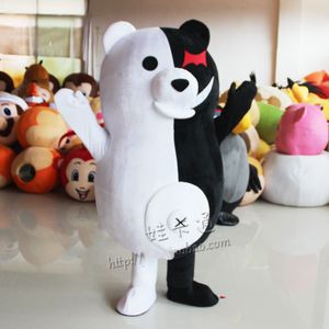 Cartoon zwart-witte beer mascottekostuum Monokuma mascottekostuums te koop Anime roljurk Cartoon kledingpakken