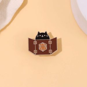 Broche en alliage de chat noir de dessin animé, Badge de décoration créatif et mignon pour sac à dés, petit Animal mignon