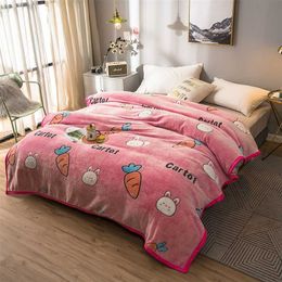 Cartoon Deken Mantas Cama Decke Denken Koc voor Nap Bedden Sofa Para Coperta Divano Throw Flanel Fluffy All Season Winter 211122