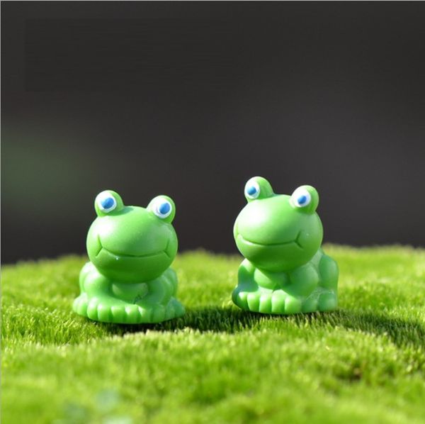 Dessin animé bleu oeil petite grenouille ornement Figurine poupée enfants cadeau mousse Terrarium Micro paysage accessoires fée jardin bricolage décoration